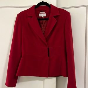 Red Calvin Klein blazer size 8